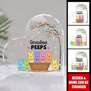 Personalized Grandma's Easter Heart-Shaped Acrylic Plaque