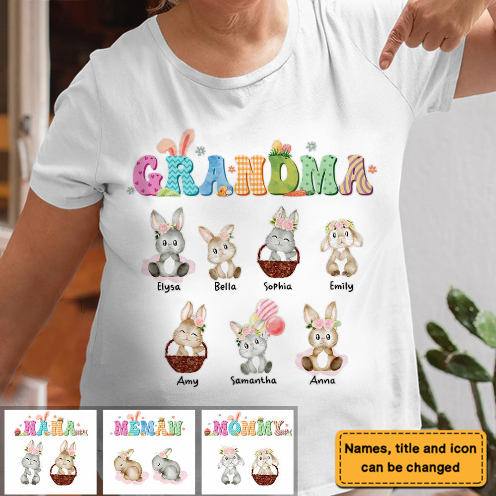 Personalized Easter Gift for Grandma Bunny T-Shirt