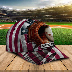 Personalized Custom Crack Baseball Flag Classic Cap