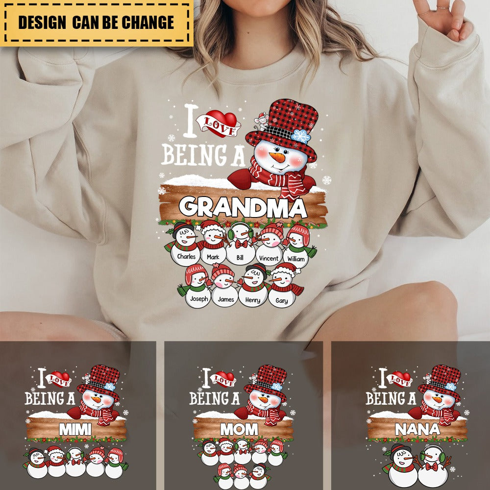 I Love Being A Grandma - Family Personalized Sweatshirt - Christmas Gift For Mom, Grandma