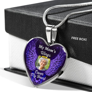 Personalized Memorial Heart Necklace Cover My Heart Wings