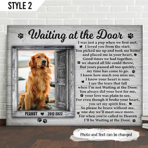 Waiting At The Door Dog Canvas Poster Print Personalized Dog Memorial Gift For Dog Lovers