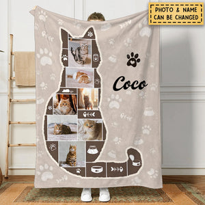 Personalized Cat Photo Collage Blanket, Best Gifts For Cat Owners, Cat Lover Gift