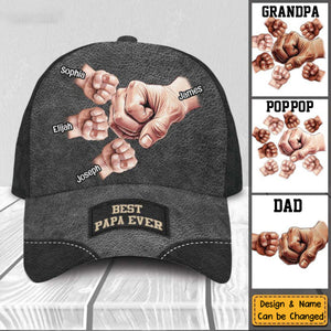 Personalized Name Best Papa Ever Cap Gift For Grandpa