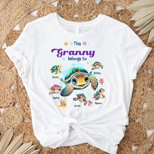 Personalized This Grandma Belongs To Pure cotton T-shirt