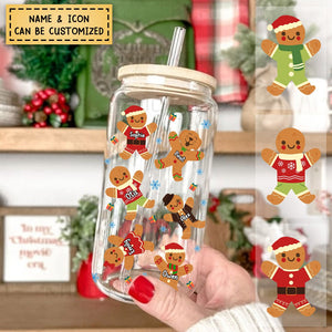 Christmas Cookie Custom Christmas Glass Bottle, Frosted Bottle - Gift For Family/Friends Christmas Gift