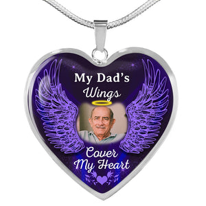 Personalized Memorial Heart Necklace Cover My Heart Wings