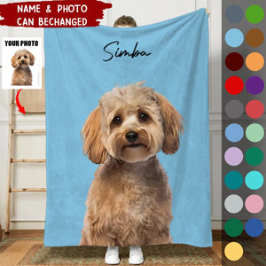 Custom Pet Blanket, Personalized Dog Blanket, Using Pet Photo & Name, Dog Face Blanket, Cat Picture Blankets