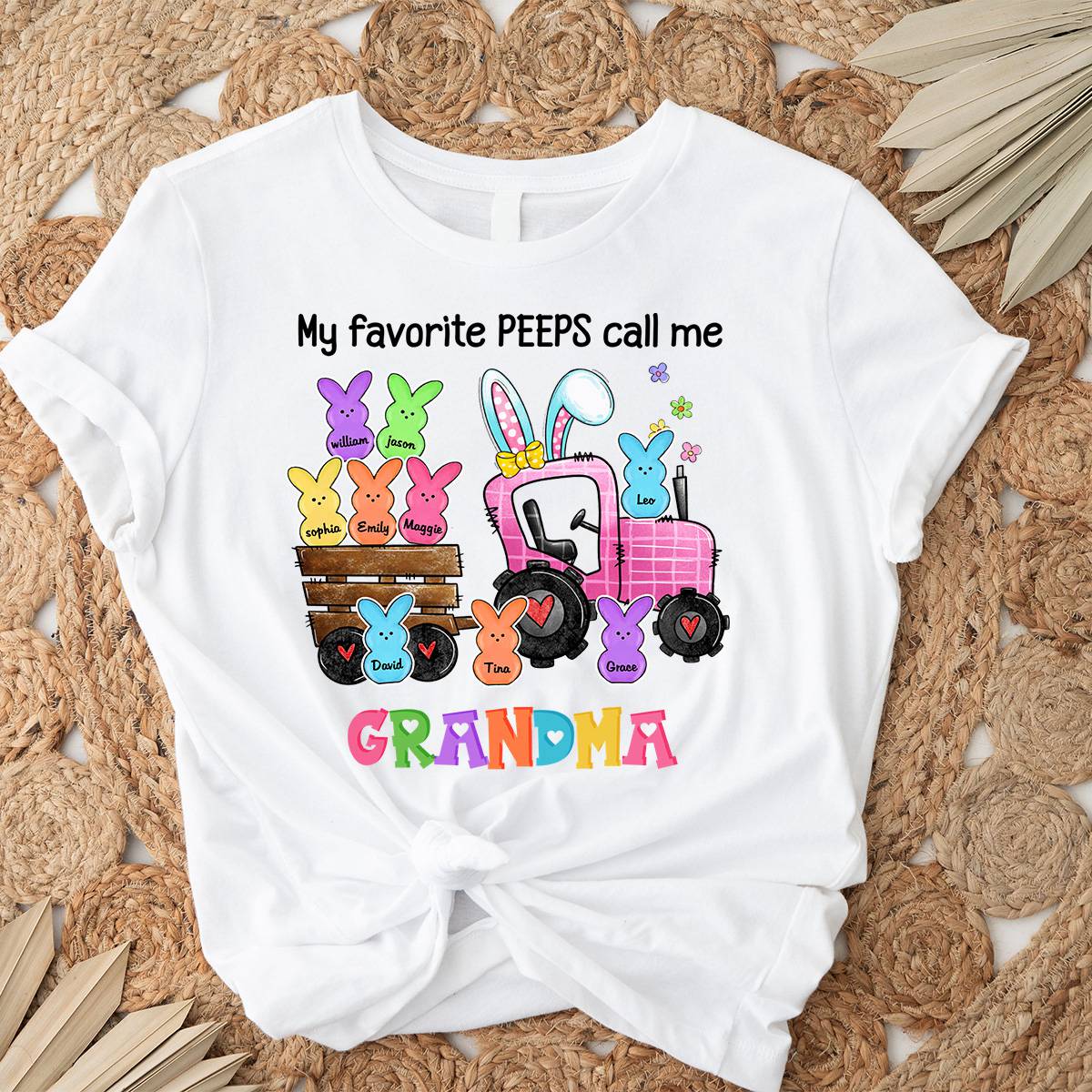 Personalized Gift For Grandma Easter My Favorite Bunny Pure cotton T-shirt