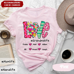 Personalized Love Grandma Life And Kids Heart Pure cotton T-shirt