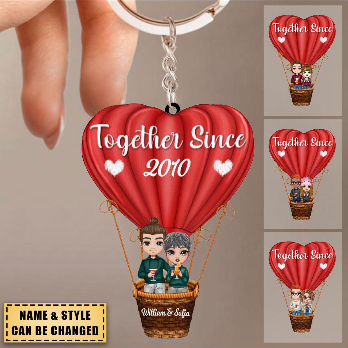 Personalized Gifts Together Since Couple Love for Valentine Keychain