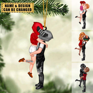 Personalized Motorcycle Kissing Doll Couple Ornament