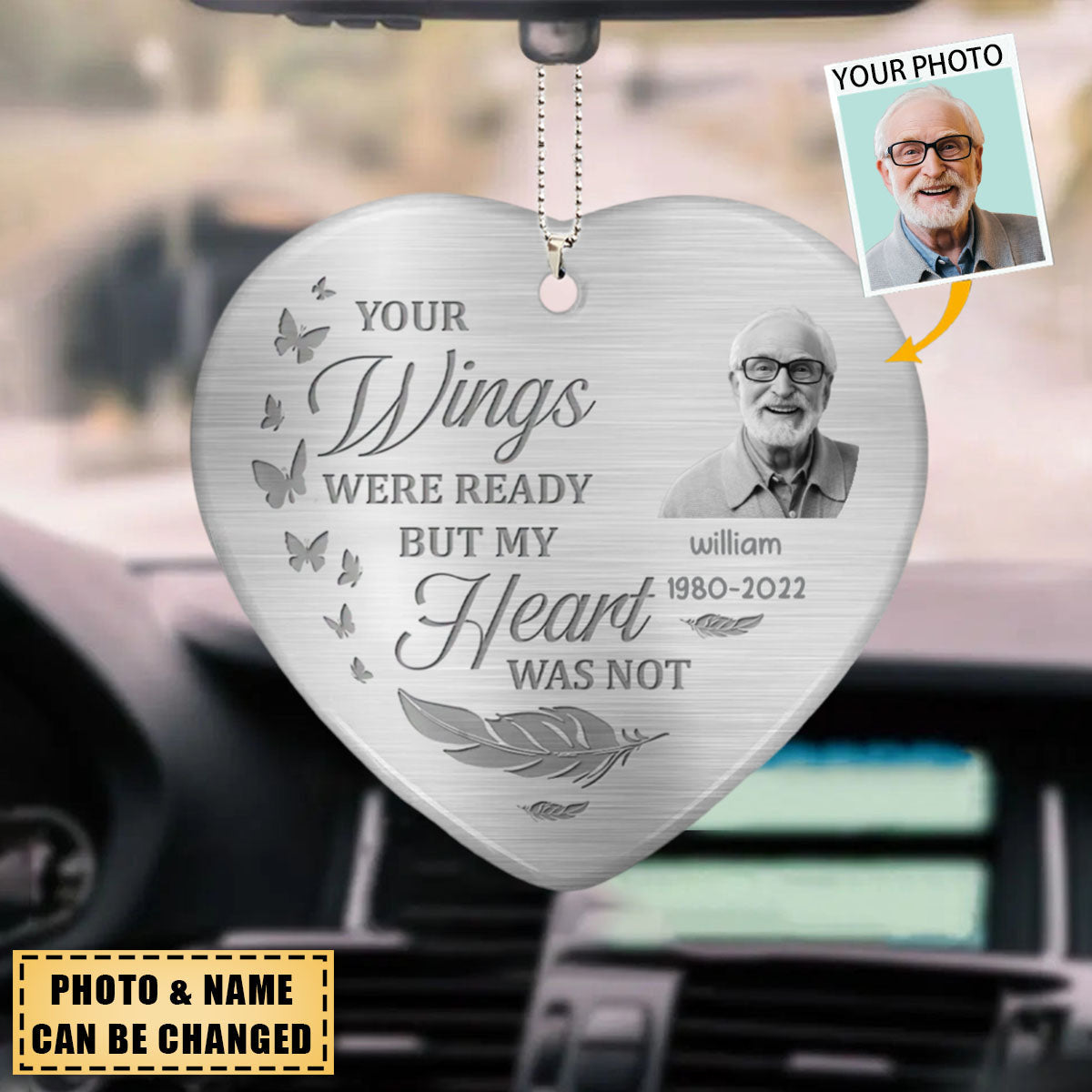 Custom Photo Your Wings Were Ready But My Heart Was Not - Memorial Per ...