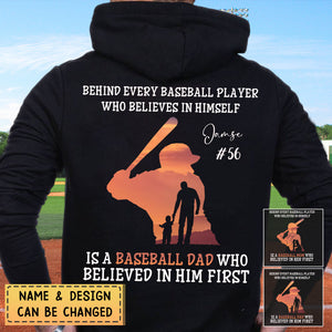 Personalized Baseball/Softball Hoodie-Behind Every Baseball/Softball Player Is A Mom/Dad That Believes