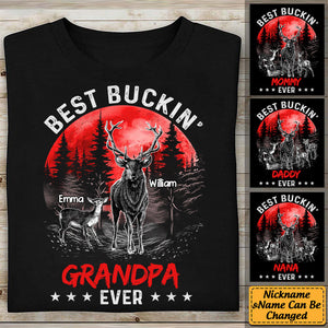 Personalized T-Shirt Best Buckin' Grandpa Ever, Gift For Father, Grandpa