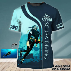 Scuba Diving Tee Shirt Custom Scuba Diver Shirts Diving 3D Shirt