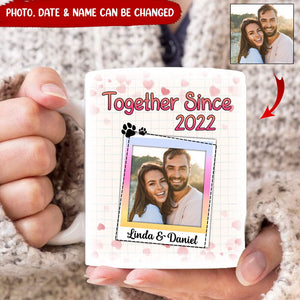 Lovely Valentine Upload Couple Photo Gift, Together Since Personalized Mug