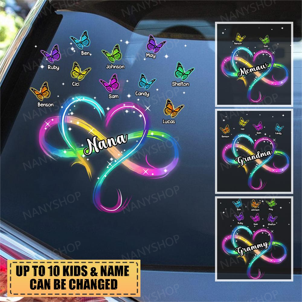 Personalized Grandma Infinity Heart Decal