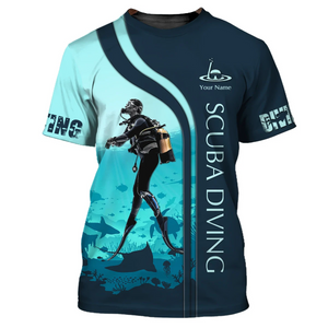 Scuba Diving Tee Shirt Custom Scuba Diver Shirts Diving 3D Shirt