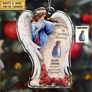 Personalized Angel Memorial Photo Acrylic Ornament Memorial Gift