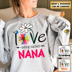 Personalized Grandma Mom Love Bee Flower Sweatshirt