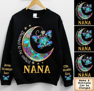 Personalized Blessed To Be Called Grandma Moon Butterfly Sweatshirt