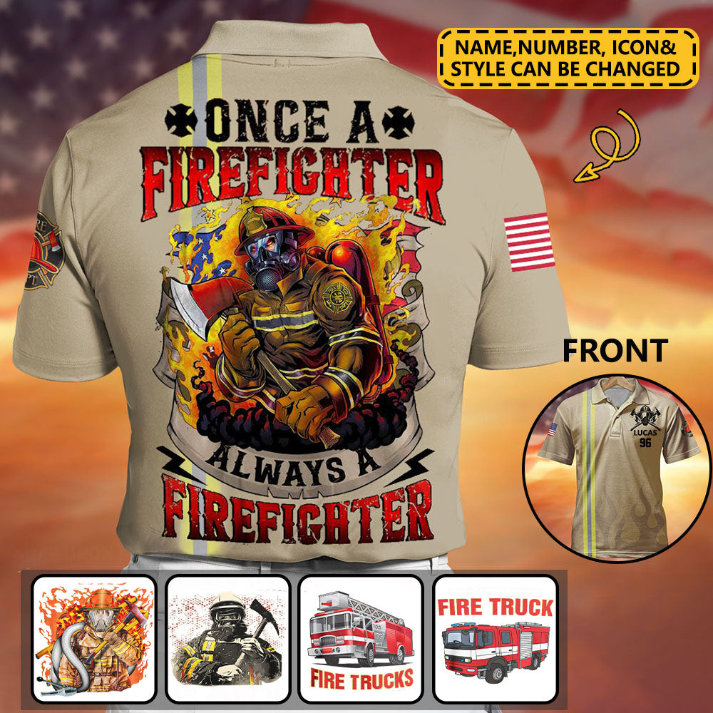 Personalized Firefighter Polo Shirt