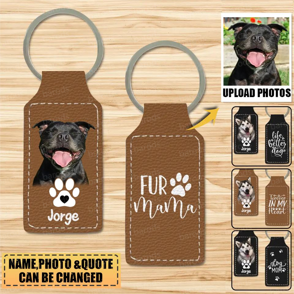 Personalised Pet Photo Leather Keyring