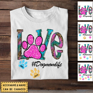 Personalized Love Dogmomlife Dog Name Dog Lovers Gift T-Shirt