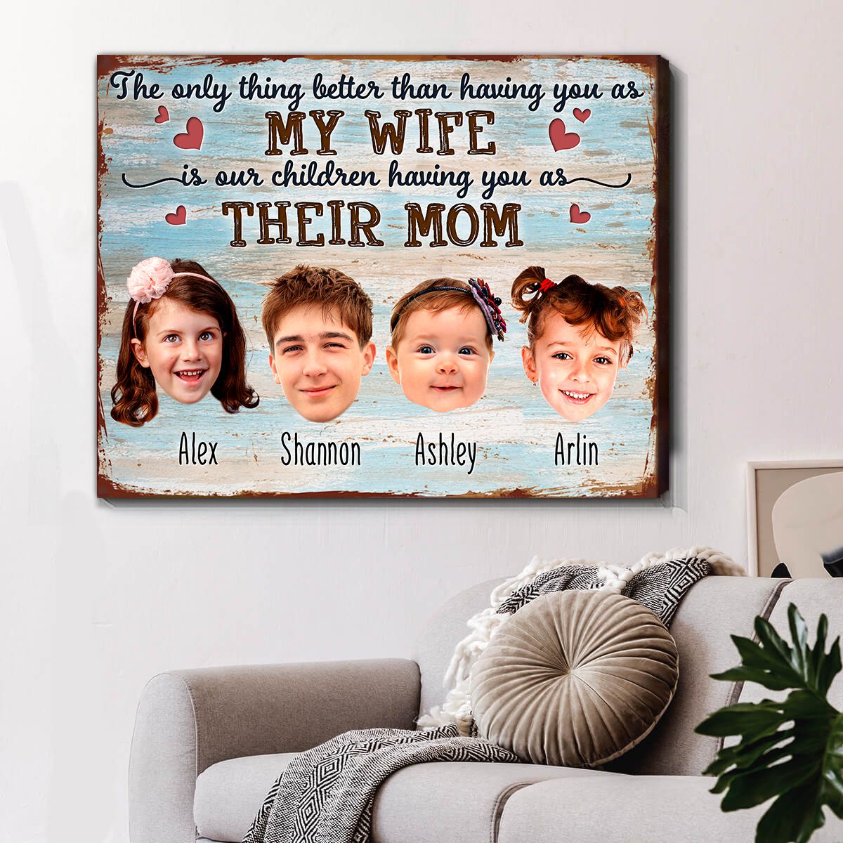 Personalized Mom Photo Canvas Print, Mother's Day Gifts